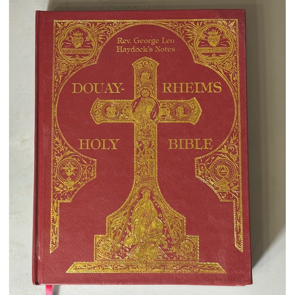 Haydock Douay-Rheims Holy Bible Red Gold Hardcover Loreto Publications 2014